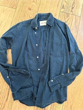 OUR LEGACY Indigo Dyed Shirt Cotton Dark Blue Men